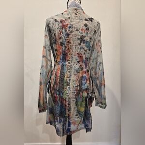 CLEARANCE Anthropologie Multicolor Sheer Top NWOT